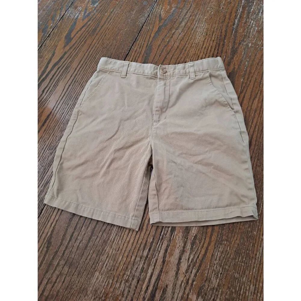 Boys Size 16 Class Club Modern Fit Khaki Tan Casual Shorts Flat Front w Pockets